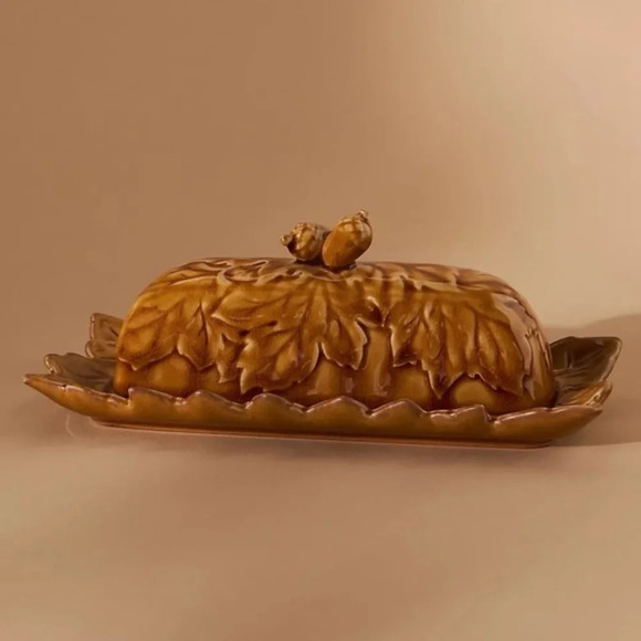 NWT Anthropologie Morel Butter Dish - Picture 1 of 3